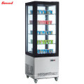 Dessert Shop Display Counters 4 Sides Glass Freezer Cooling Showcase